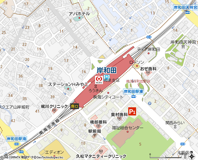 和泉支店付近の地図